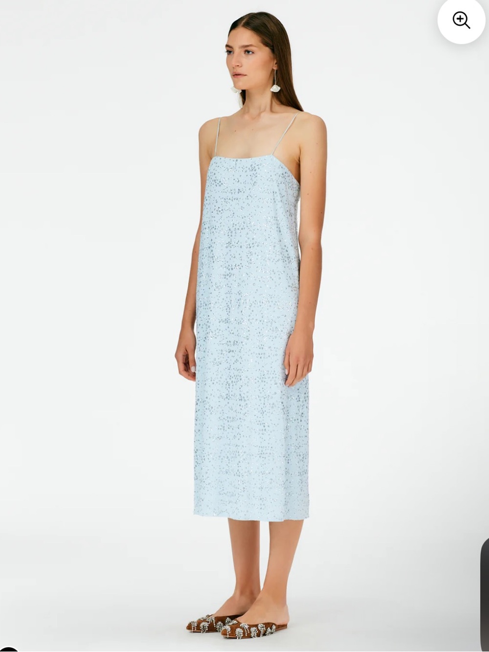Tibi Scintilla Jersey Slip Midi Dress Pale Blue Size 4 NWT - Picture 5 of 7